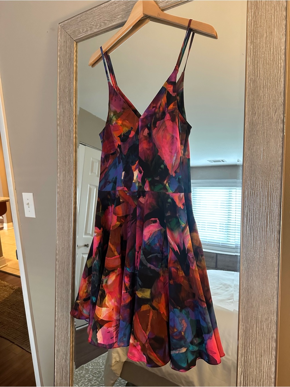 Amanda Uprichard Watercolor Swing Mini Dress 100% Silk Size Small